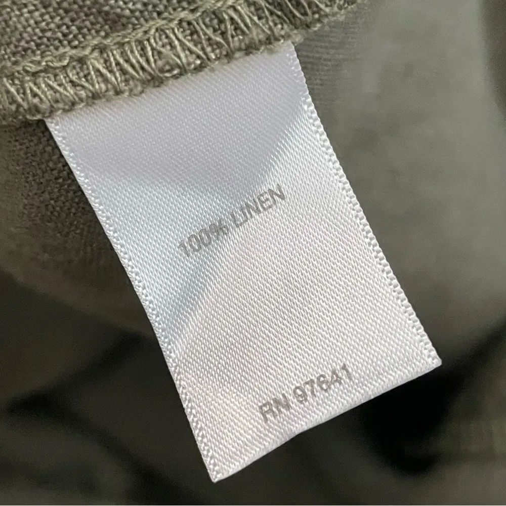 J Jill Pants Love Linen Cropped Ankle Flat Front 100% Linen Olive Army Green - Image 11