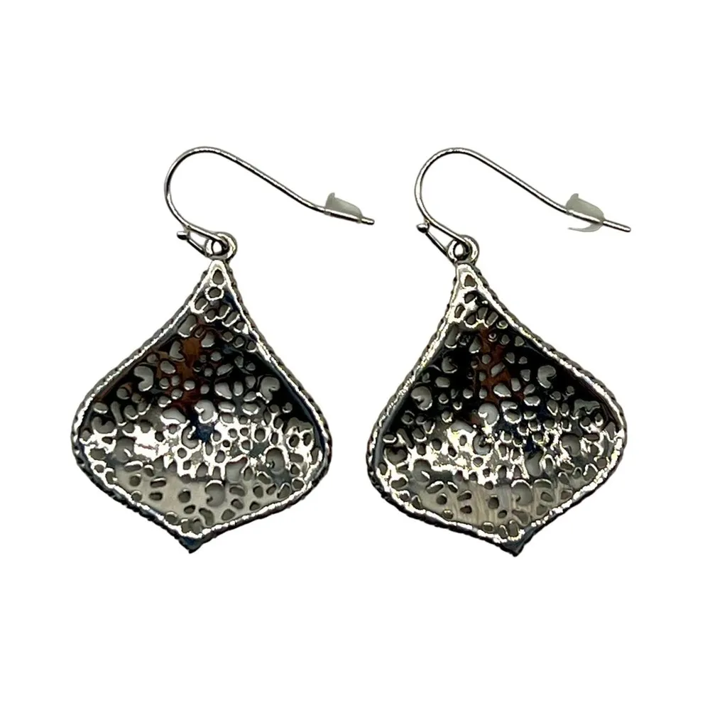 NEW REAL SIMPLE drop dangle open mesh pattern gold and silver fashion ea… - Image 13