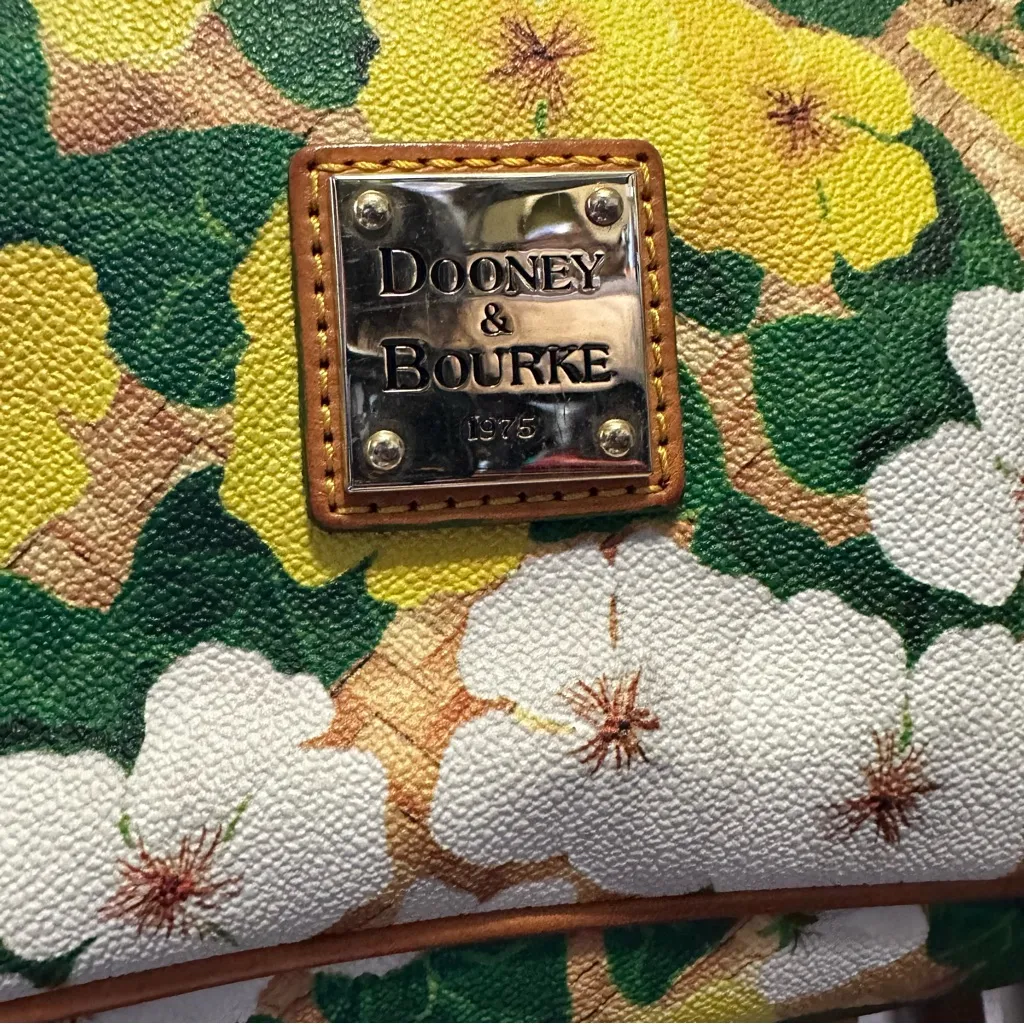 Dooney Bourke Leisure Large Shopper Yellow White Floral Tote Shoulder Bag - Image 2