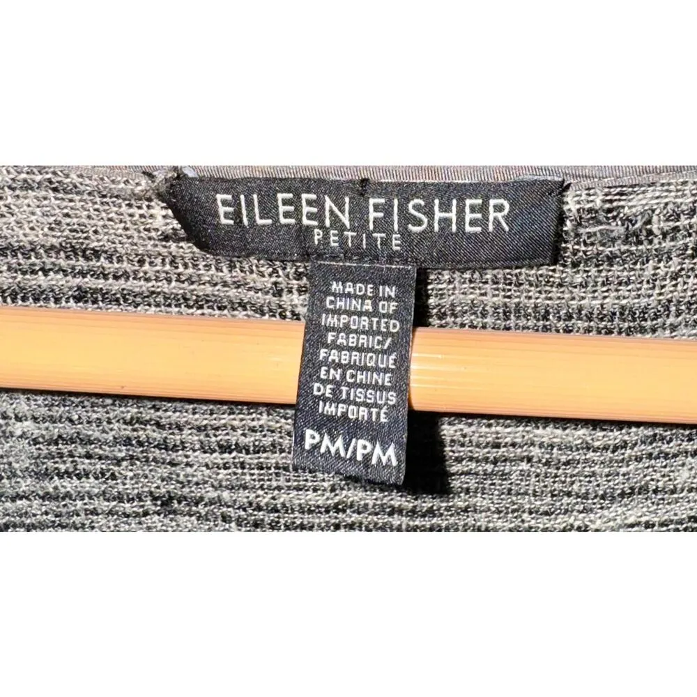 Eileen Fisher Linen Blend Silk Trim Longline Open Cardigan Womens PETITE Medium - Image 12