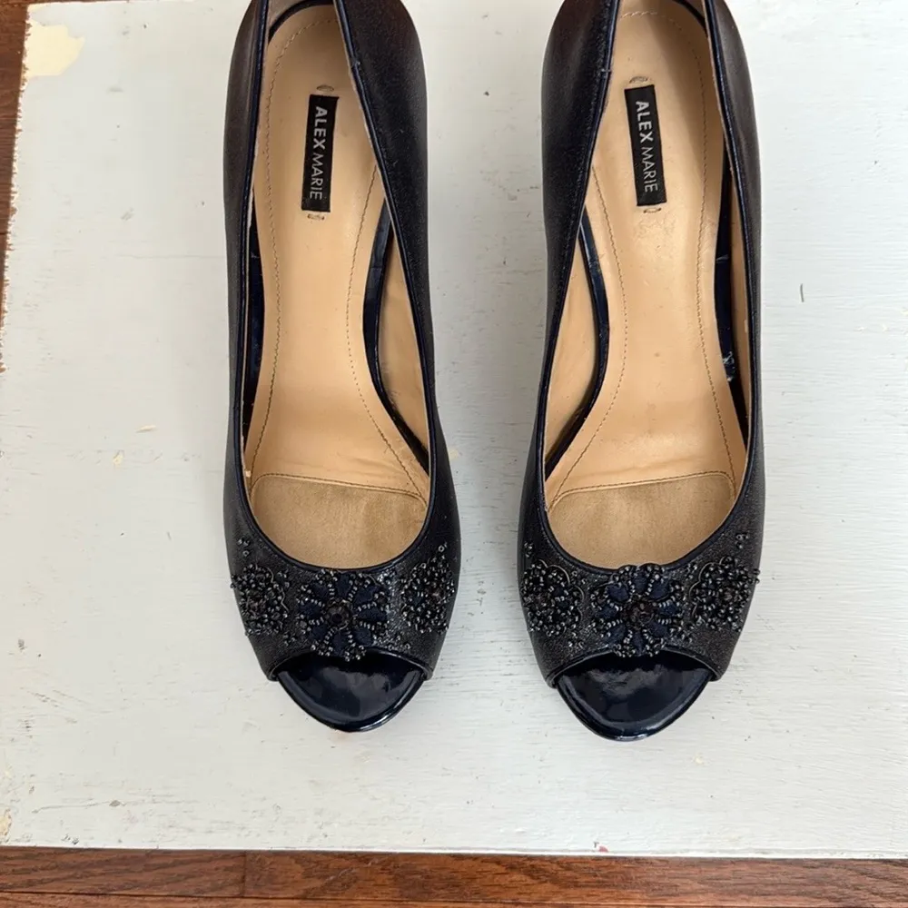 Alex Marie navy Peep Toe Sparkle Heels - Image 7