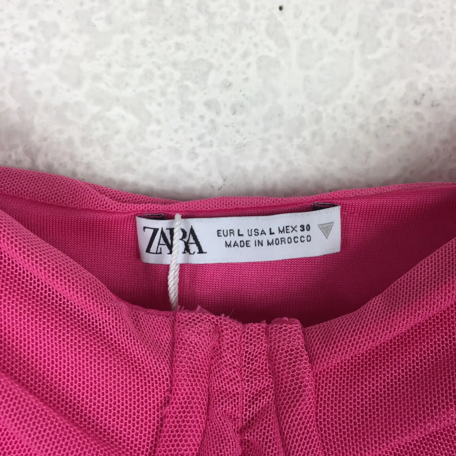 Zara Pink Ruched Mini Dress Size Large Tulle Corset Bustier Barbie Cocktail Y2K - Image 6