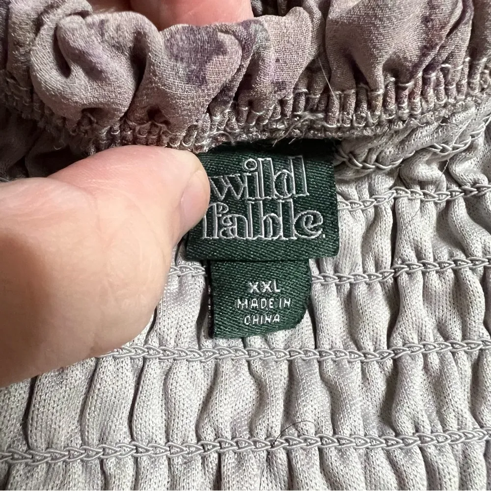 Wild Fable Women’s Purple Floral Square Neck Long Puff Sleeve Crop Top Size XXL. - Image 3