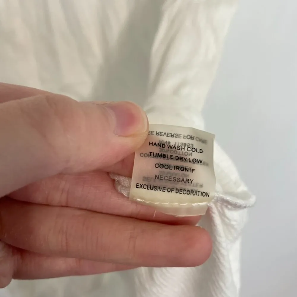 PIXLEY STITCH FIX STITCHFIX Solid White / Ivory ish Mixed Media Crochet Tank Top - Image 8