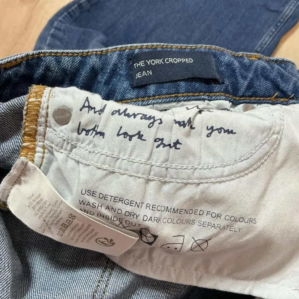 Boden The York Cropped Jean Wide Leg Blue Denim Women's Size UK14 US10 - Image 7