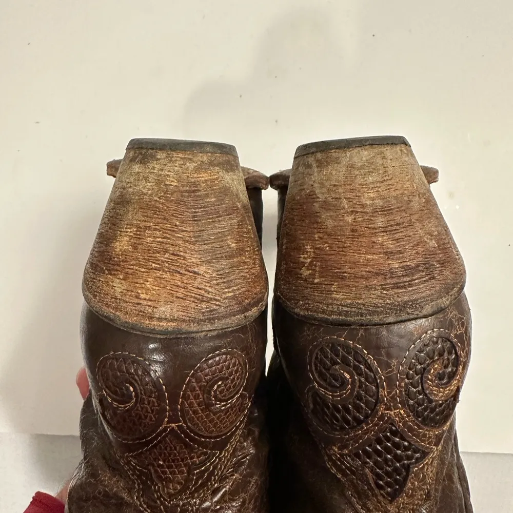 CORRAL Women's Vintage Lizard Inlay Snip Toe Cowgirl Boots C2109 Size 9.5 - Image 9