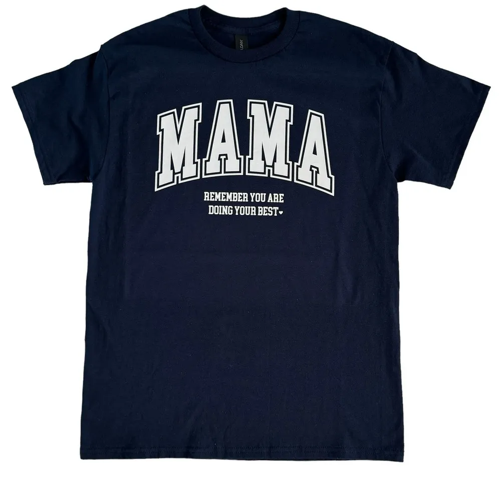 Mama…Doing Your Best Navy Blue Womens Small T-Shirt Short Sleeve - Image 2