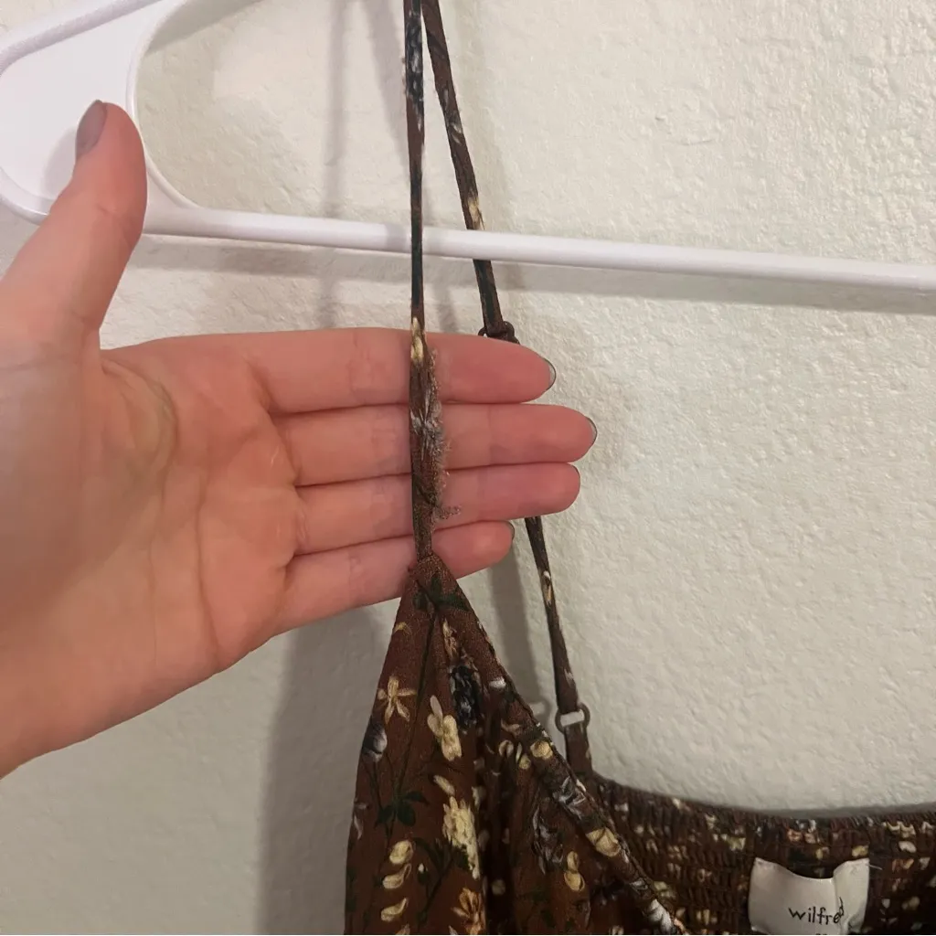 Aritzia Wilfred Bellow Midi Dress in Epicurean Brn/Lt Birch Brown Size 00 - Image 6