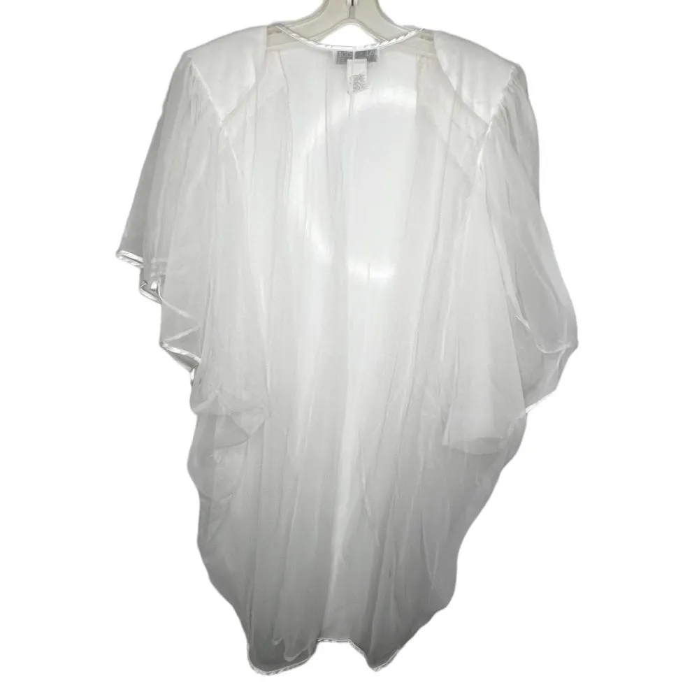 Vintage Val Mode Lingerie Sheer‎ Robe White Size L - Image 5