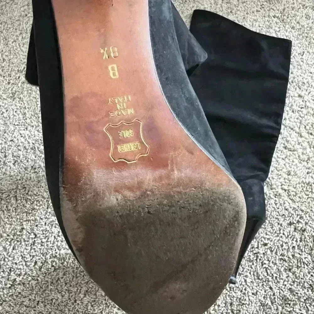 Alberto D. Molina Knee High Suede Heeled boots 8.5 Black - Image 5