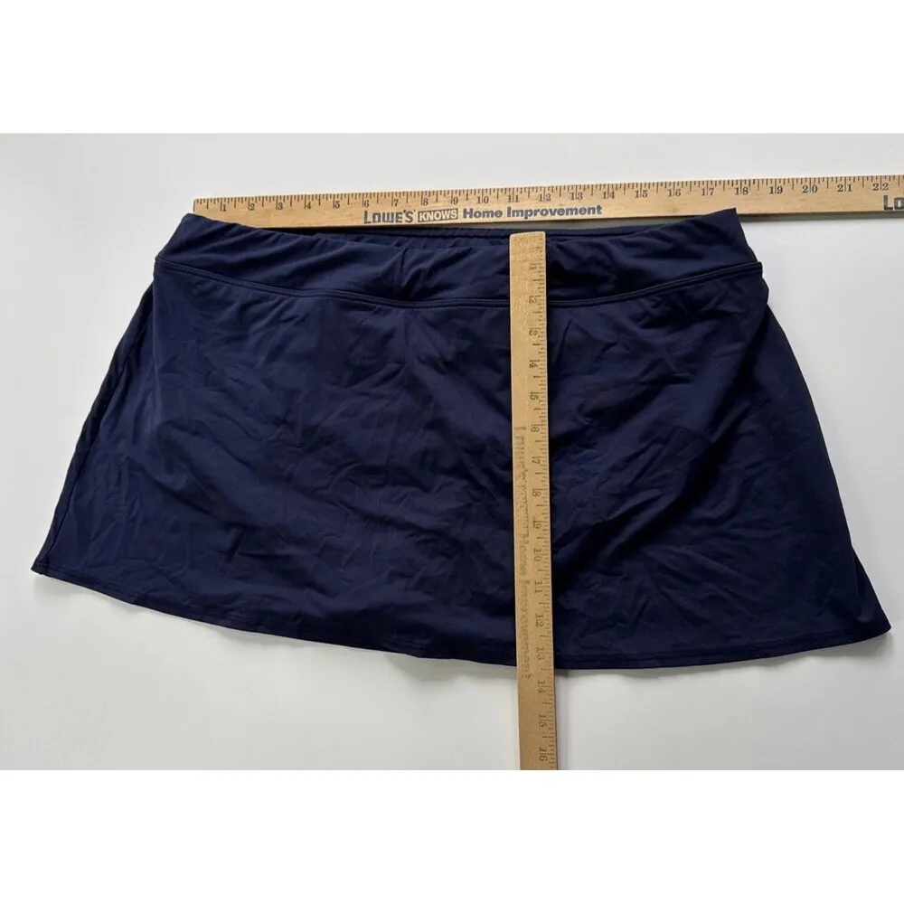 Lands' End Plus Size Swim Skirt Women's 18W Navy Blue Built In Liner - Image 5