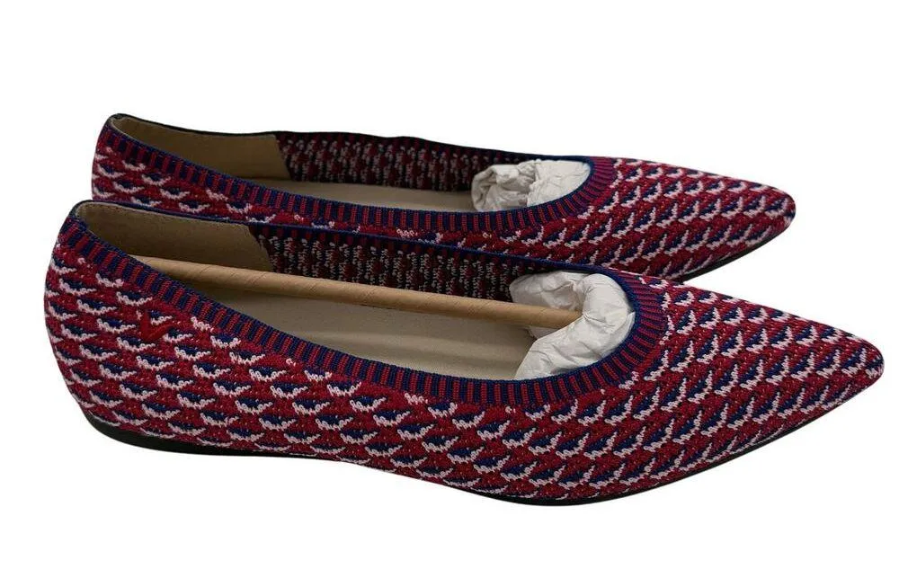 Vivaia Aria Pointed Toe Old Money Washable Comfort Pink Waves Flats NWT 39 US 8 - Image 3