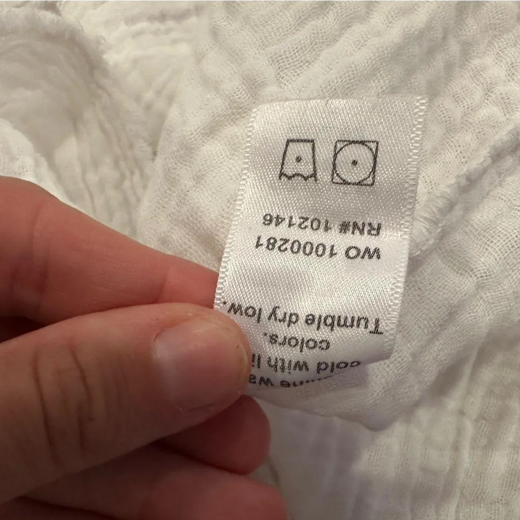 Michael Stars White Gauze Tank Top Large L - Image 6