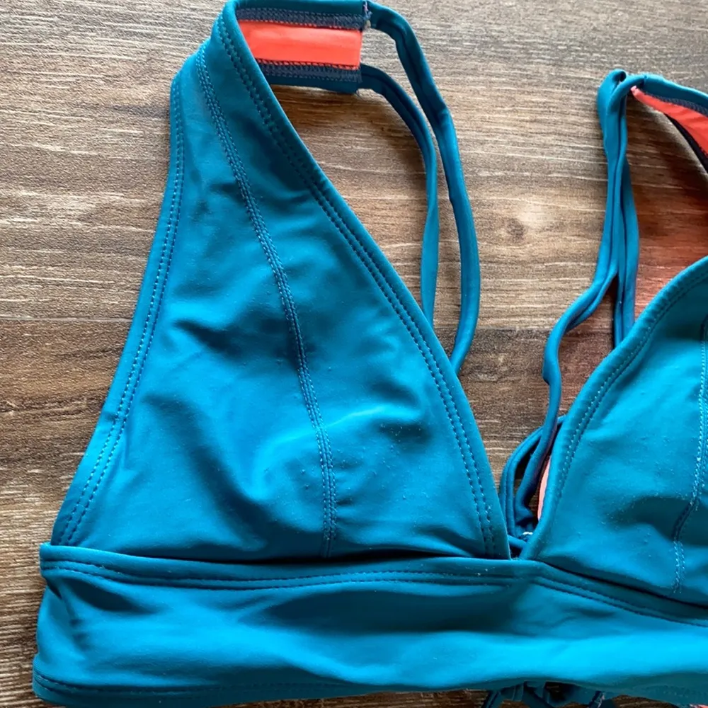 Target Strappy Tie Back Teal Bikini Top Approx Size XS - Image 3