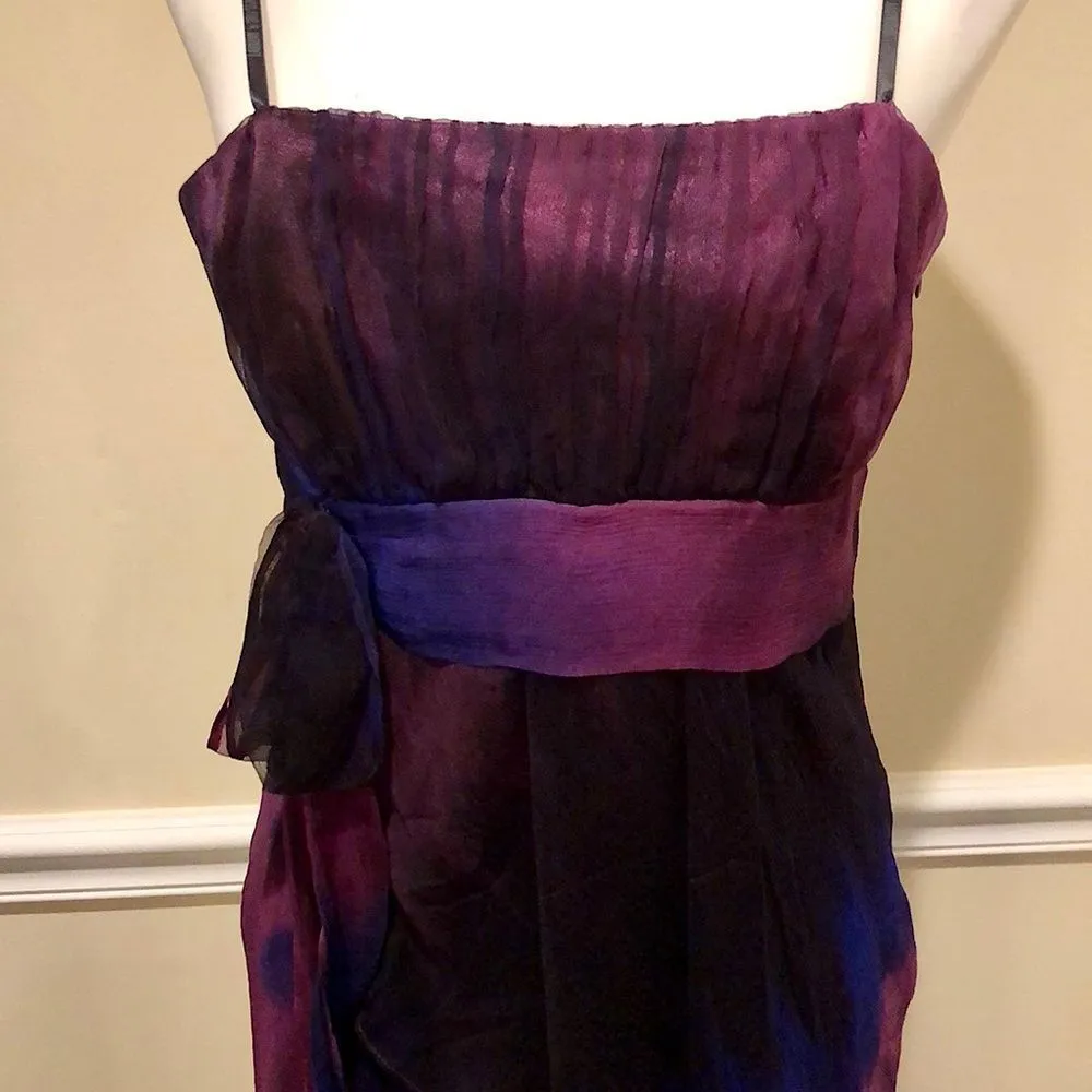 LAUNDRY SHELLI SEGAL Purple Silk Dress With Gentle Darting & Layers Sz 10 NWT - Image 10