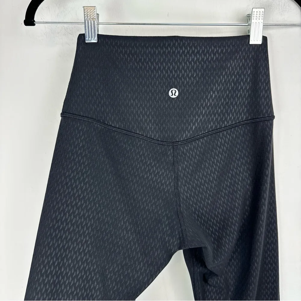 Lululemon Align Crop High Rise Black Leggings Sz 4 Diverge Emboss Nulu - Image 15