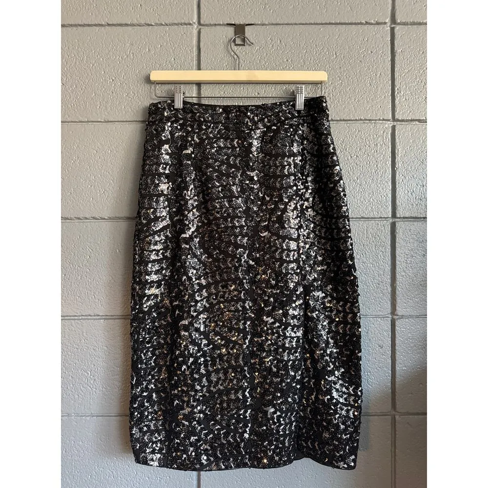 Women's Walter Baker Gatsby Josette Embellished Mesh Pencil Gypsy Skirt size 4 - Image 3