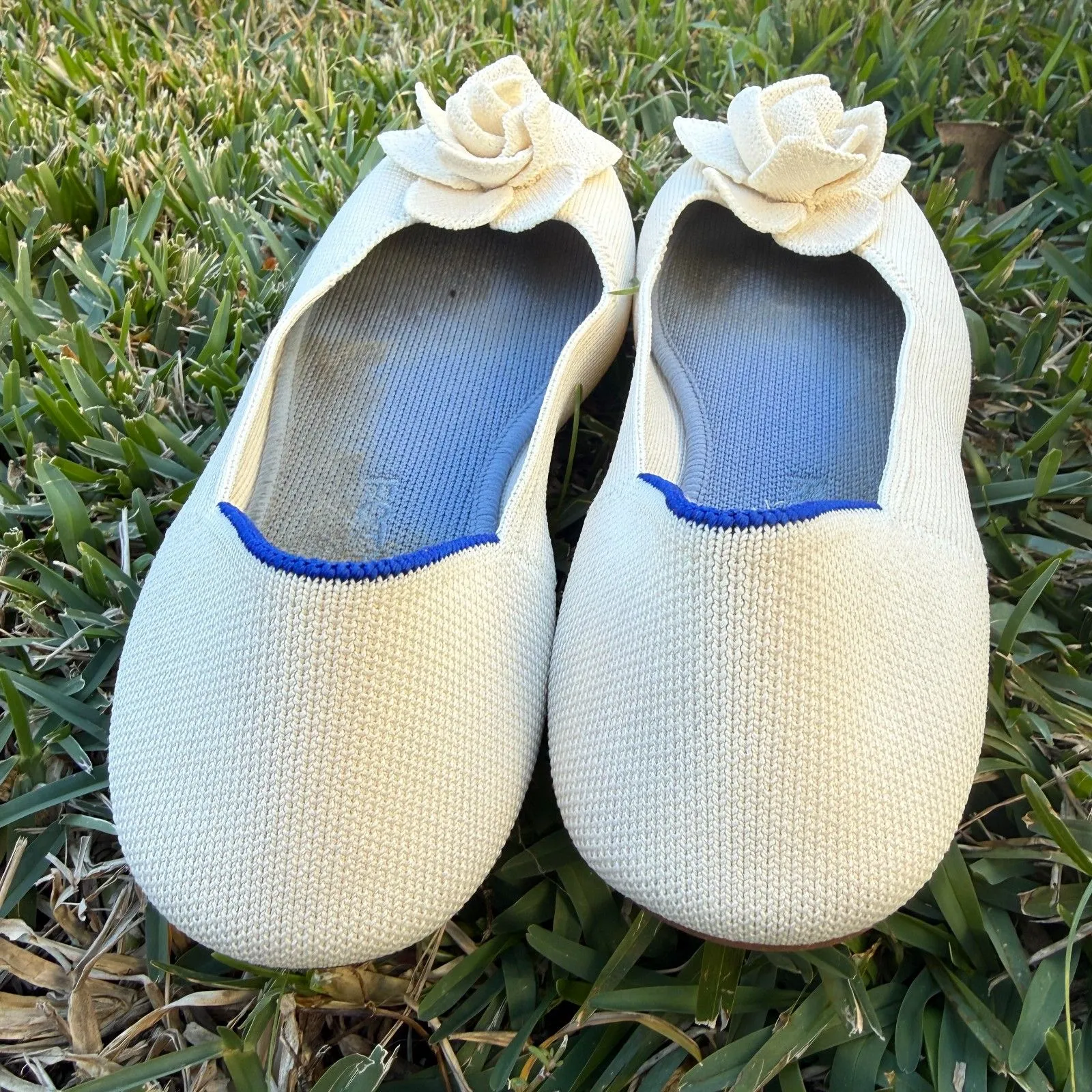 Rothy’s The Petal Square Women’s Ivory Love Bird Flats Size 8.5 - Image 4