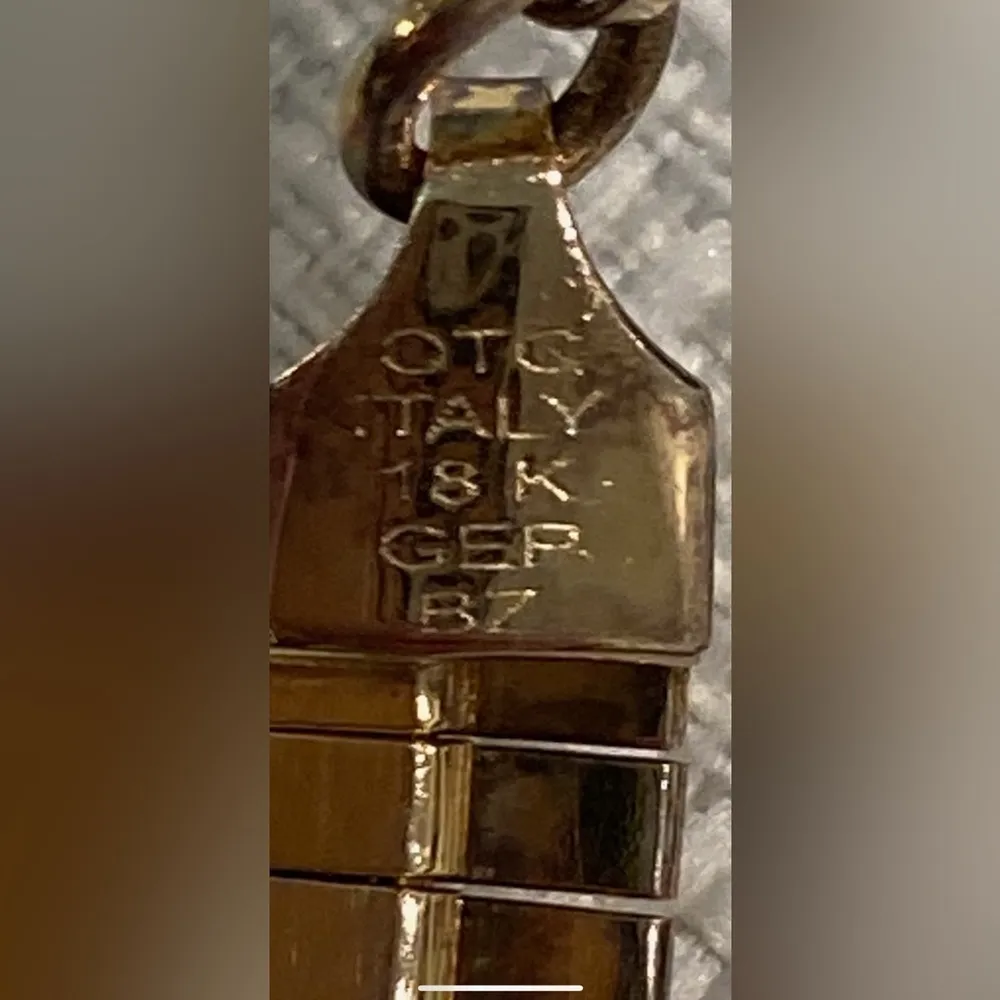 New 18k Gold Over Bronze Necklace 17” - Image 2