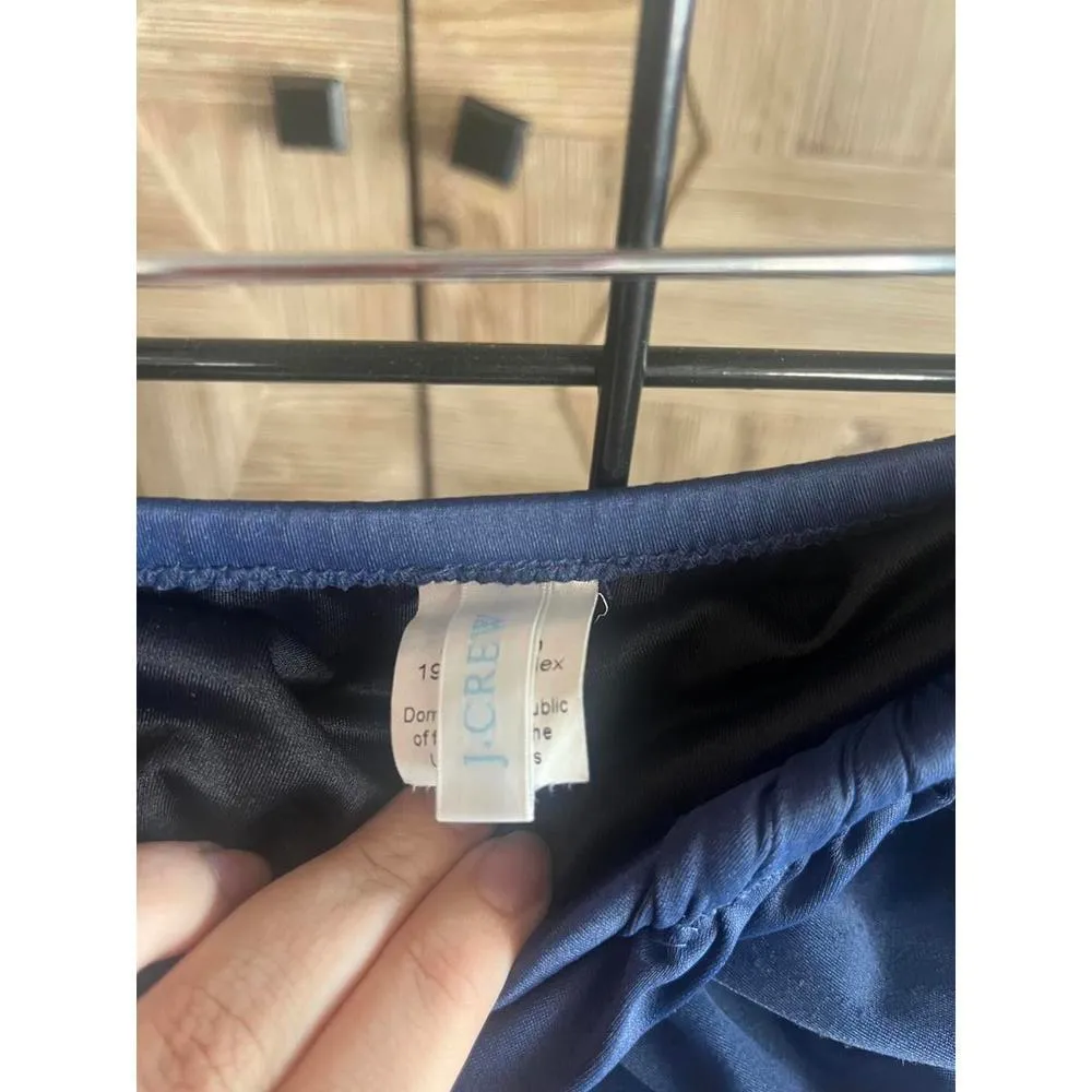 J Crew One Piece Bandeau Sz 8 Navy Blue Layered Ruching - Image 6