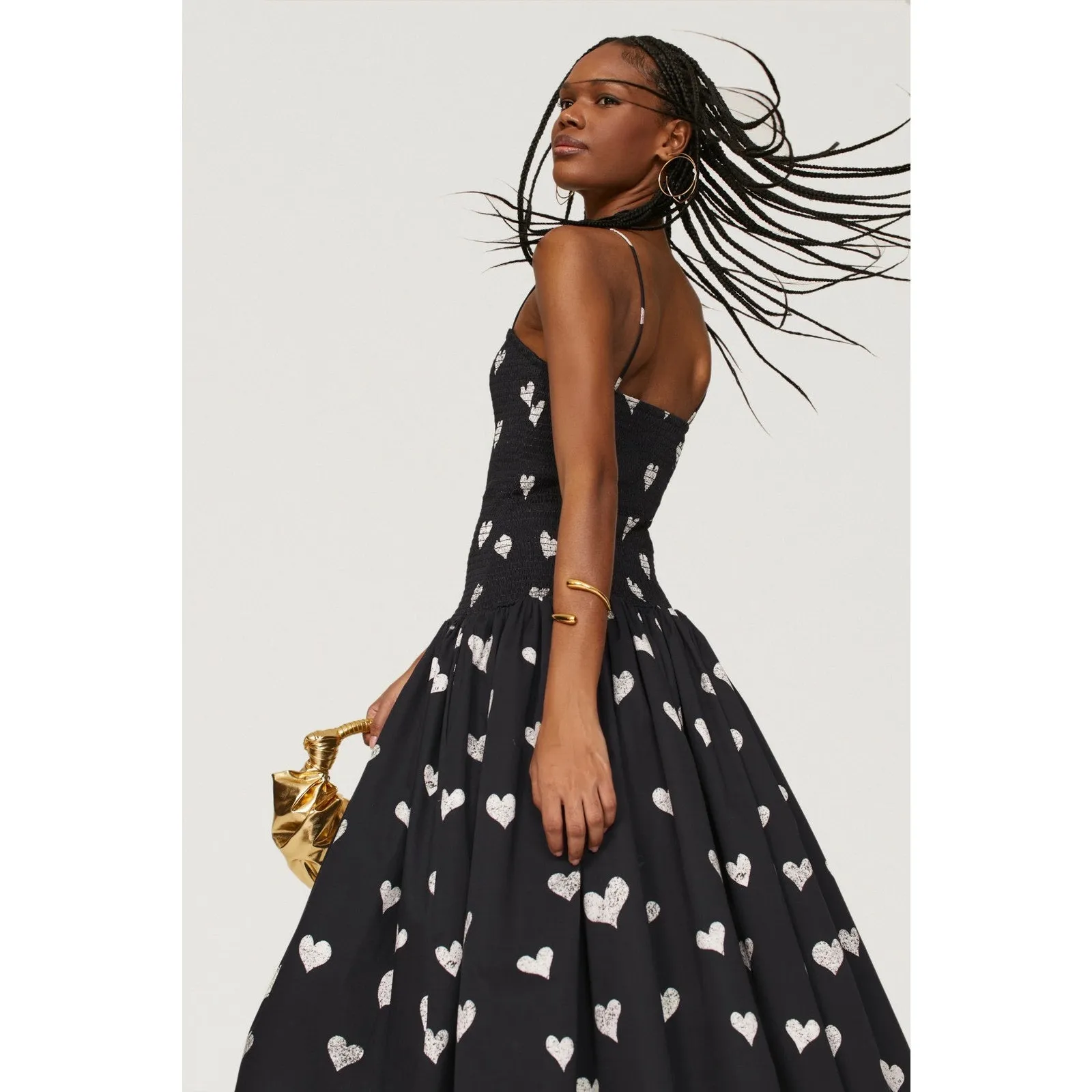 Autumn Adeigbo Winne Black Heart Print Smocked A - Image 4