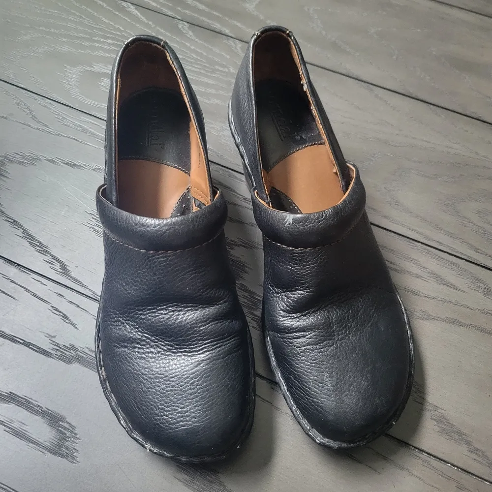 Bjorndal Melissa Black Leather Wedge Clogs Heels shoes Women’s US 8.5 - Image 2