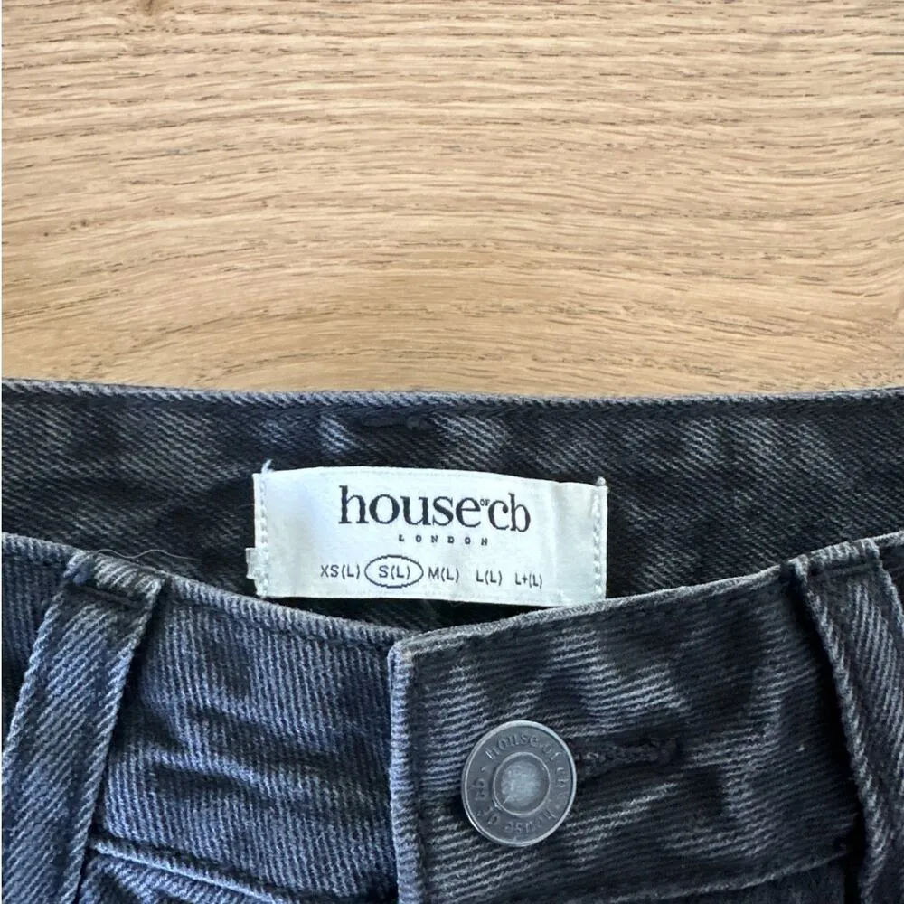 House of CB - Straight Leg High Waist Jeans In Faded Black - Image 3