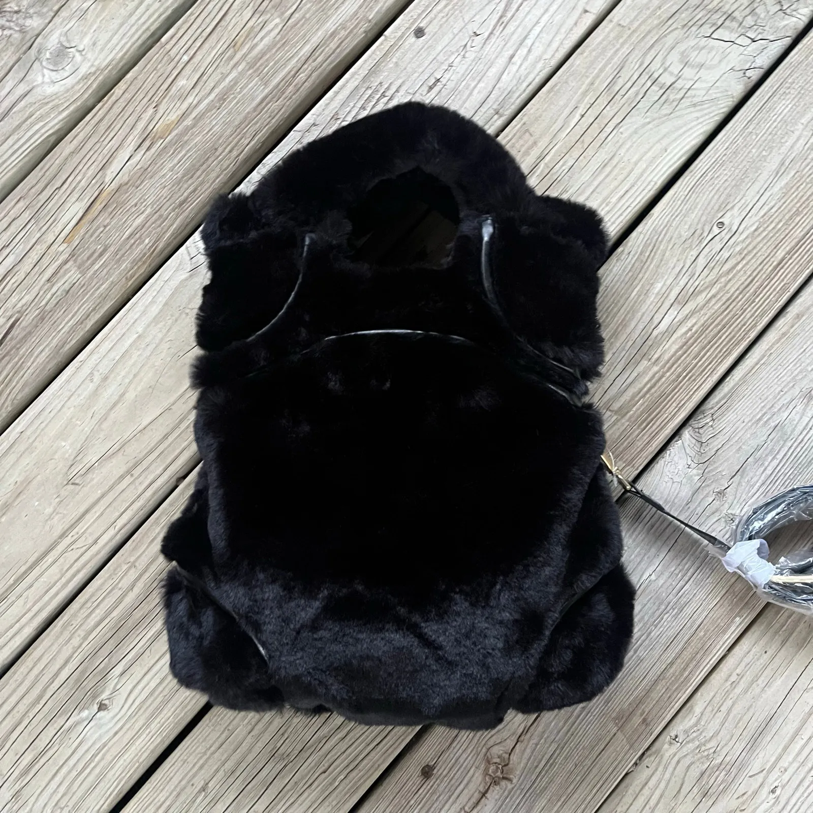 Foley + Corinna Women's Hygge Tower Black Faux Fur Purse. NEW - Image 2