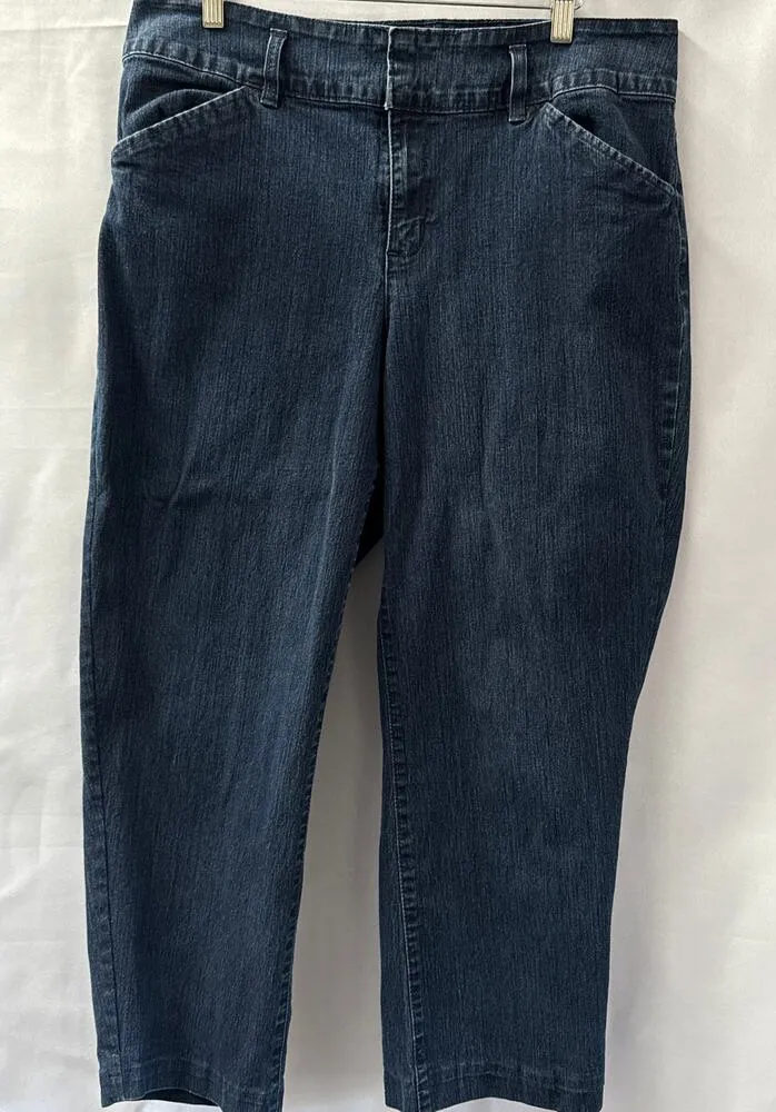 Women’s Style & Co Dark Blue Denim Wide Leg Jeans - Image 1