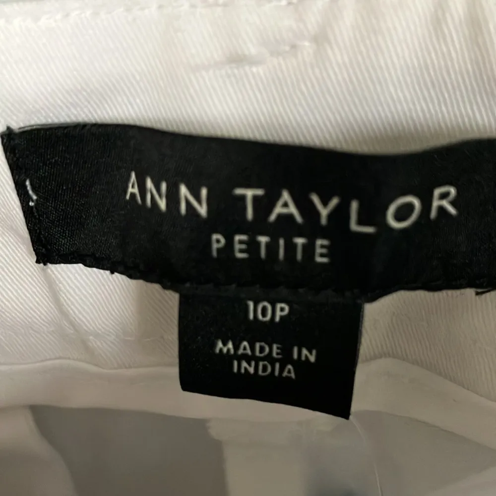 Ann Taylor Petite: White Mid Rise “The Crop” Pants- cotton blend- 10P - Image 2