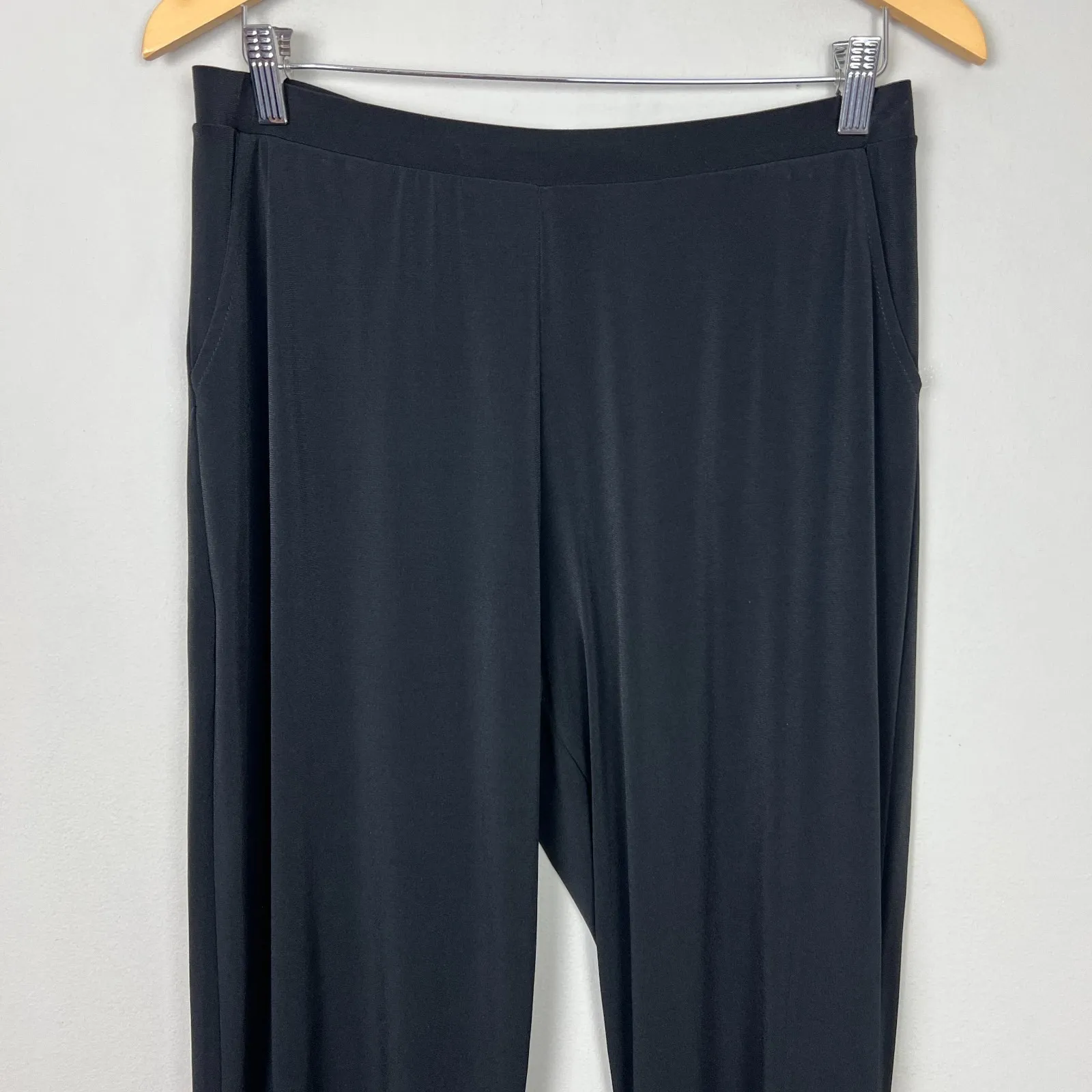 Clara Sun Woo Pants Womens Large Black Straight Leg Pull On Pocket Elastic Waist - Image 5