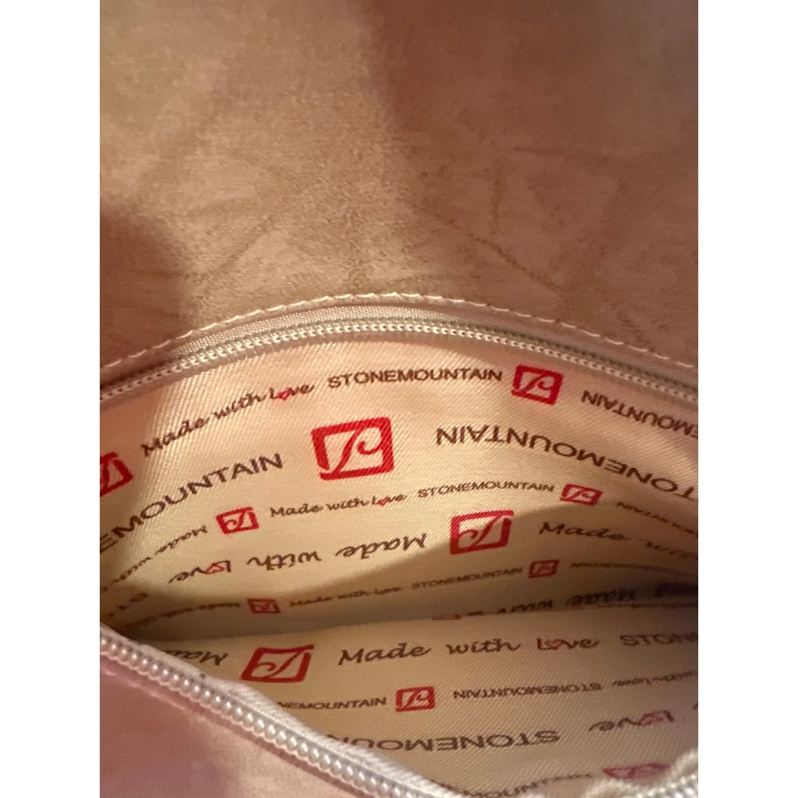 Stone Mountain Womens Crunch Leather Irene Adjustable Strap Hobo Purse bag Tan - Image 9