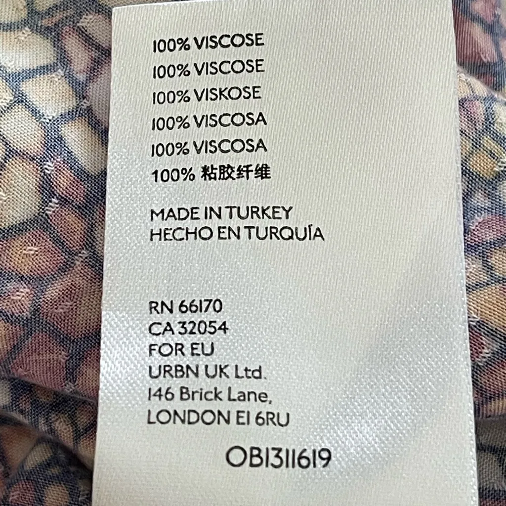 Anthropology Maeve Colette Peasant Blouse size XS Mosaic Stain Glass Lotus Print - Image 12