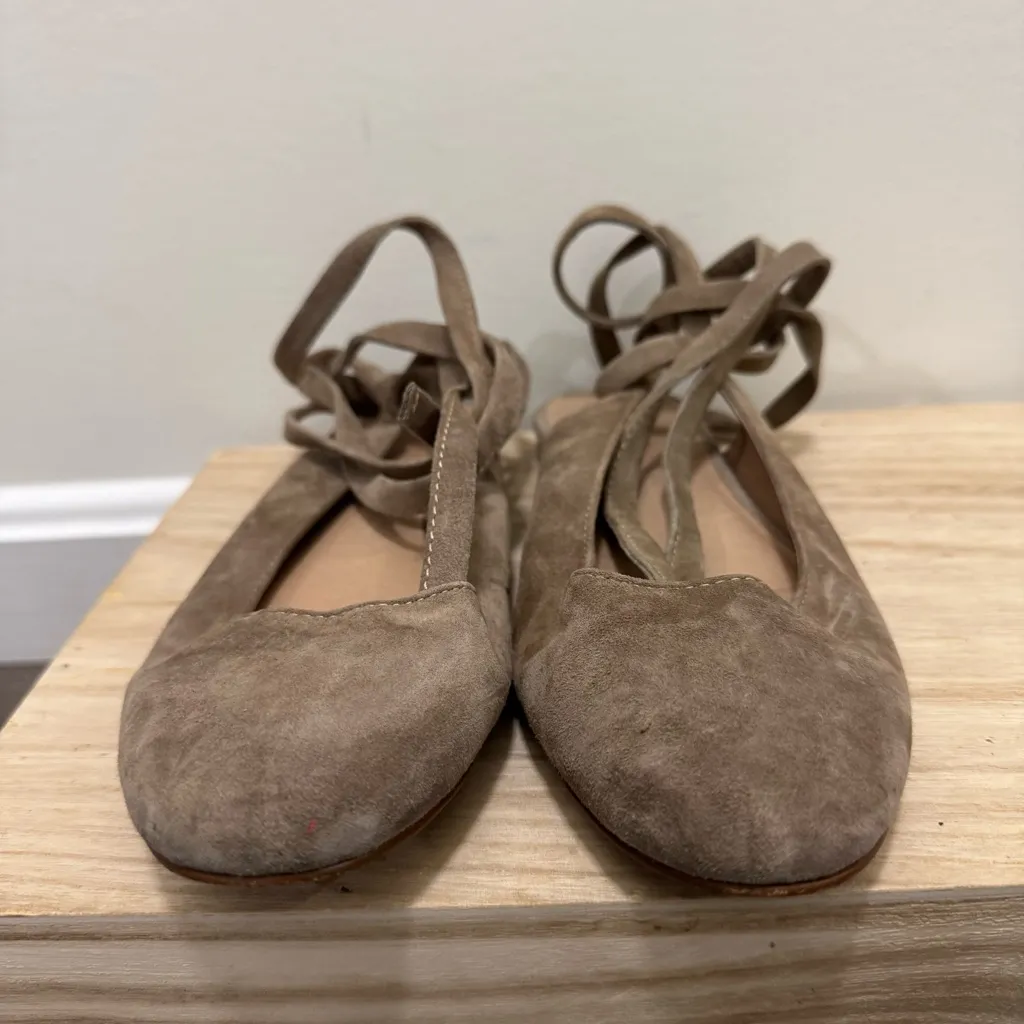 Madewell Brown Leather April Wrap Ballet Flats 8.5 - Image 4