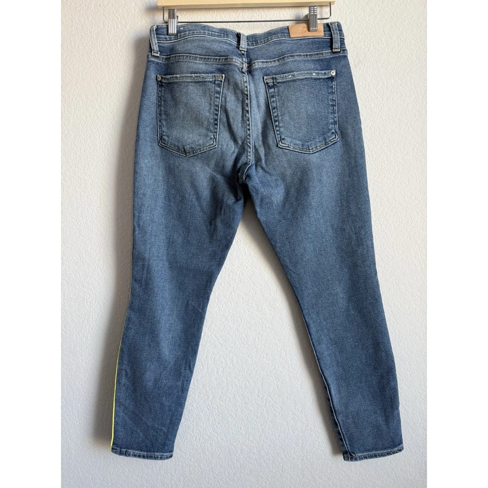 7 For All Mankind Womens Jeans Luxe Vintage The Ankle Skinny Neon Piping Size 31 - Image 2