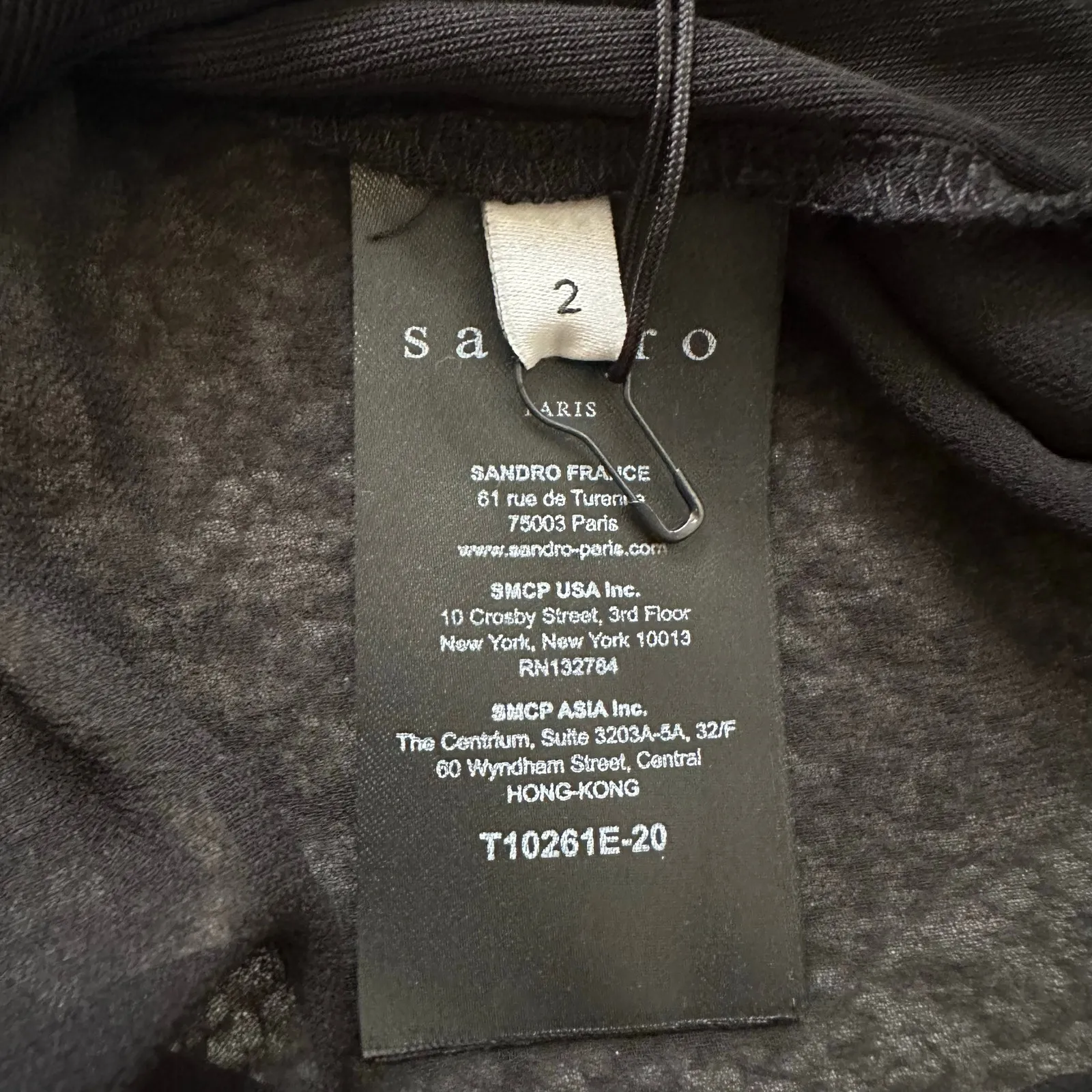 Sandro Paris black semi-sheer open back top size 2 NWT - Image 7