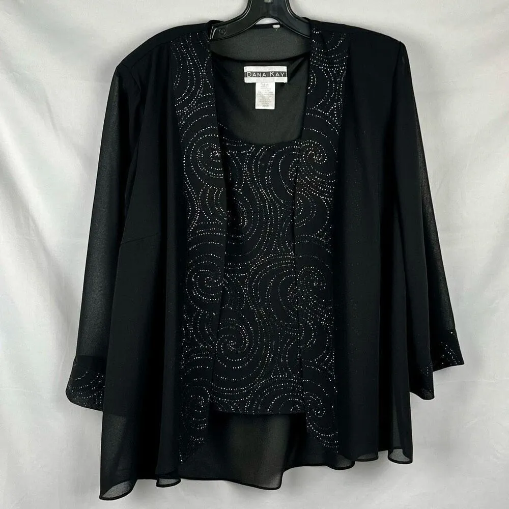 Dana Kay Black Swirl Jacket Tank Set 20WP Size 20W - Image 9