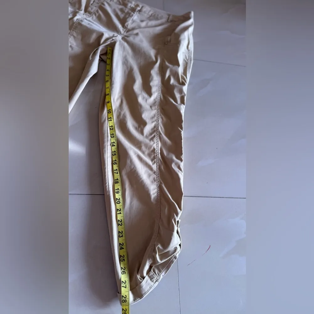 Chicos Women Pants 2 M Green Cropped Stretch Capri Elastic Waist Casual Straight - Image 5