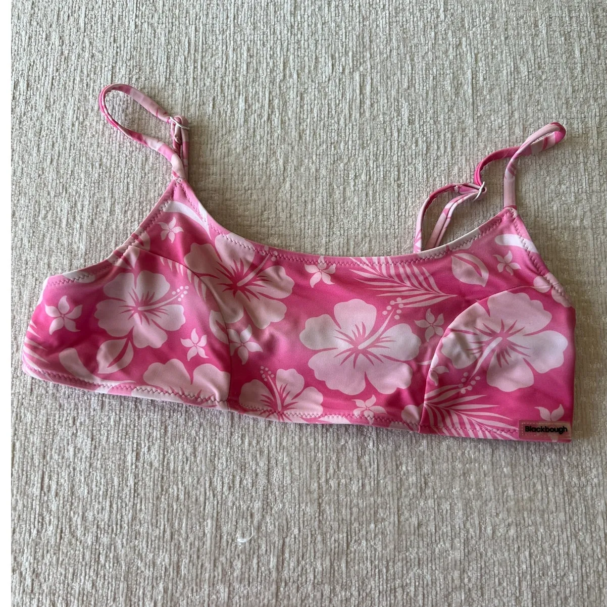 Blackbough Hibiscus Dream Pink Floral Bikini Top Medium Tropical Hawaii - Image 2