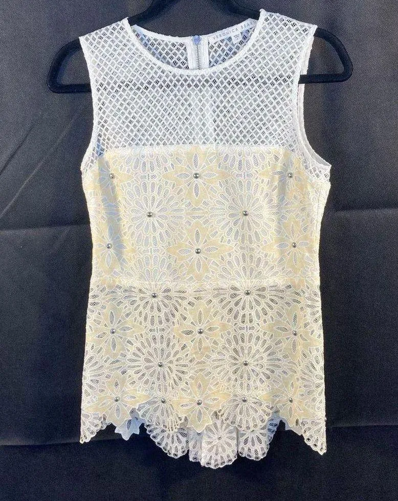 Veronica Beard Sunrise Beaded Crochet Top Size 4 - Image 15