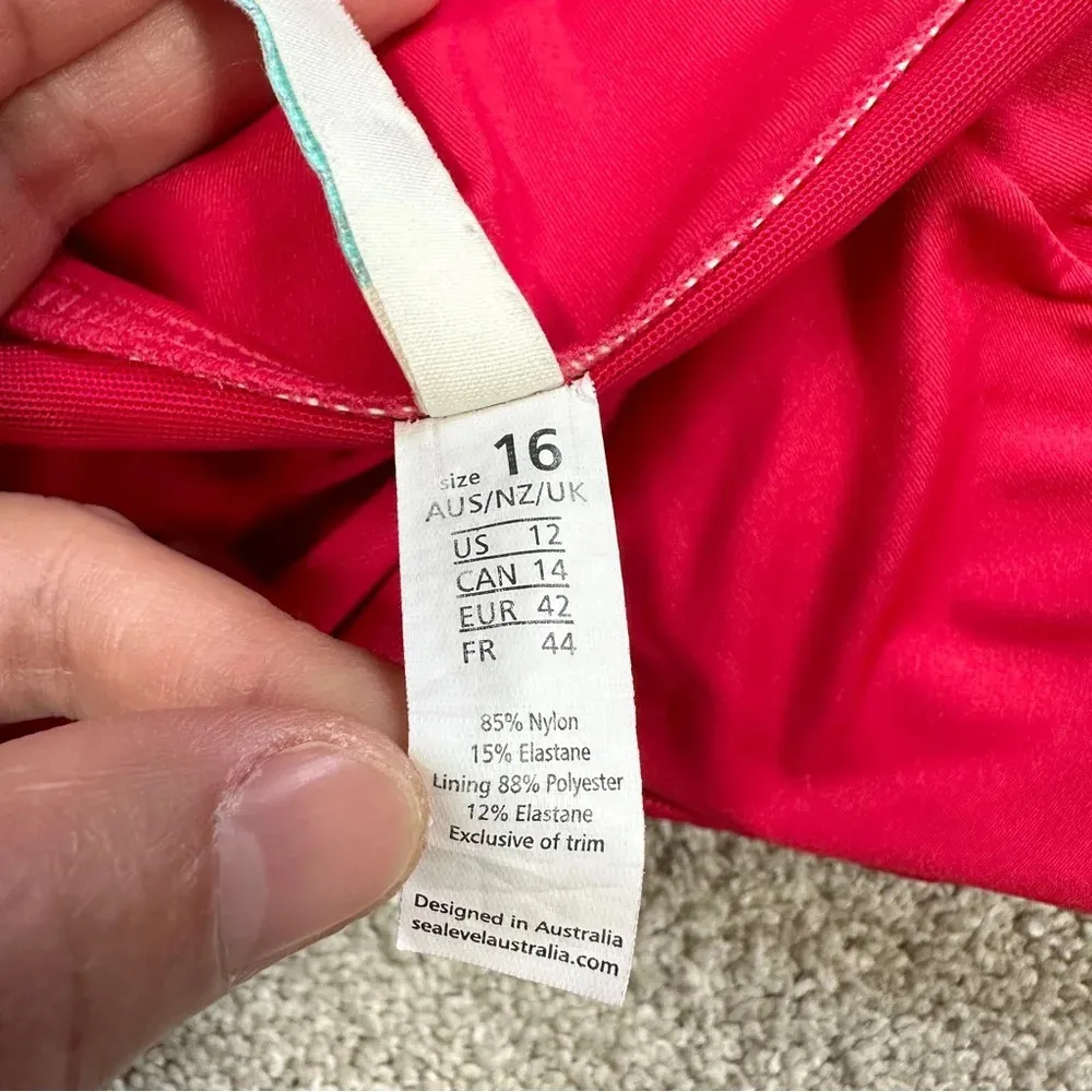 Sea Level Australia Eco Essentials Frill One Piece Swimsuit in Red Size 12 - Image 13