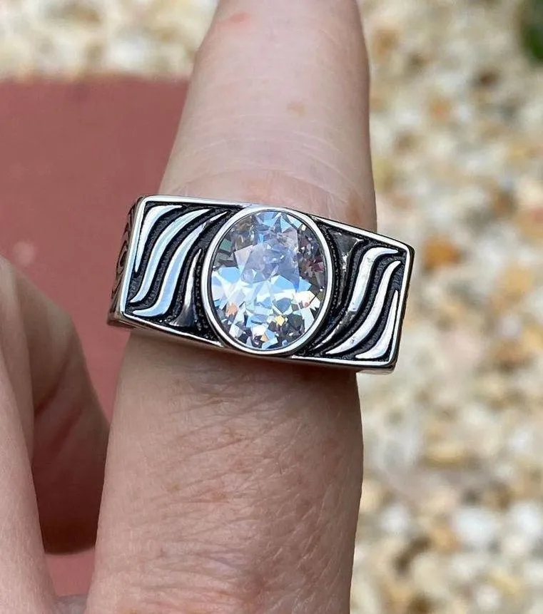 Boutique Stainless Steel Animal Design CZ Ring Size 8,9,10 - Image 11