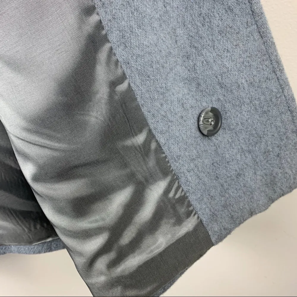 Vintage Bromley Collection Wool Blend Scarf Coat Blue Size 12 - Image 6