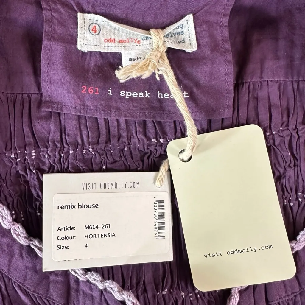 Vintage Odd Molly Coquette Dainty Retro 50s Top in Eggplant Purple Size XL NWT - Image 4