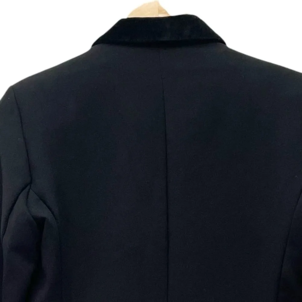 Mango MNG Double Breasted Tailored Velvet Collar Blazer Jacket Black Size Small - Image 10