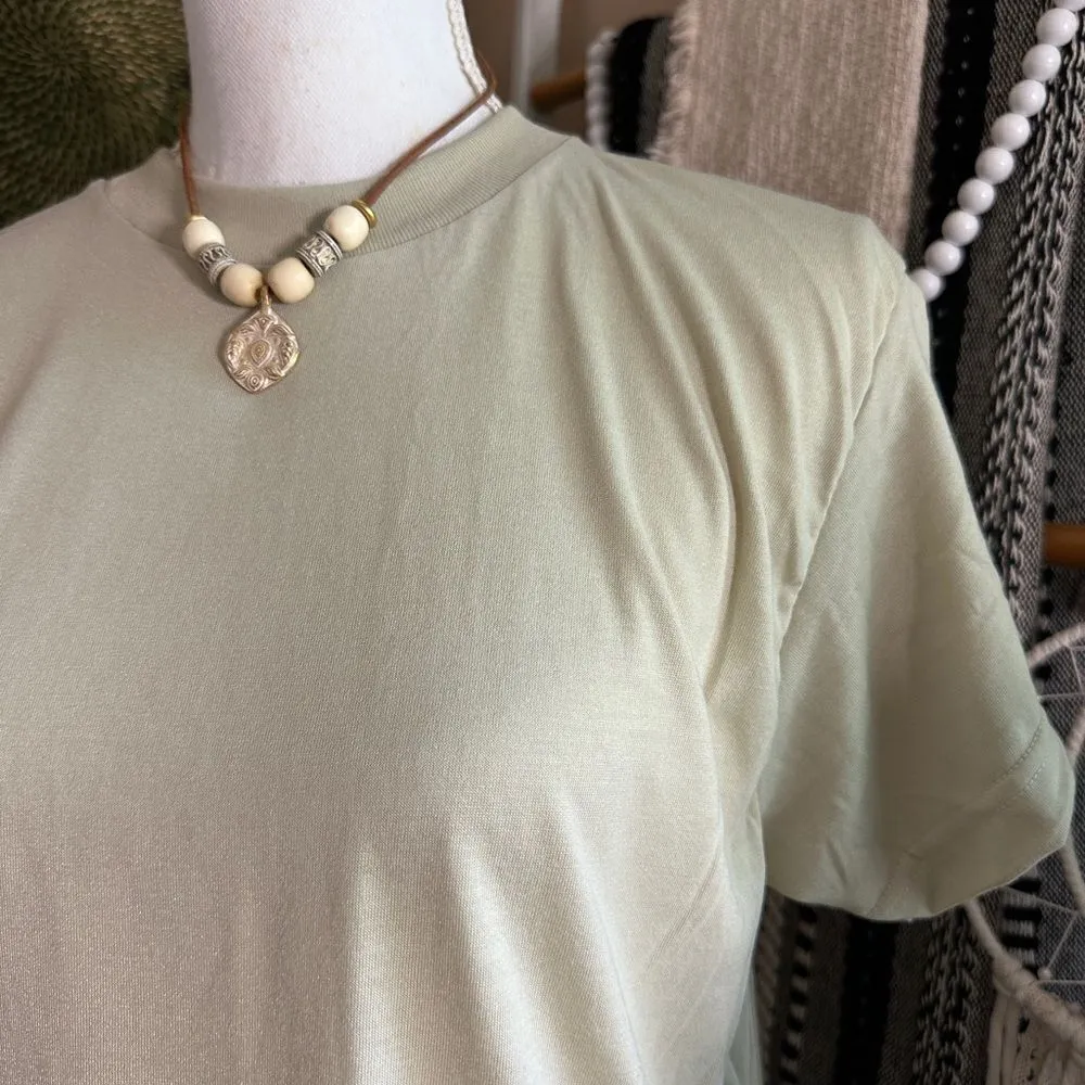 Unisex Military Sand Colored Basic Short Sleeve T Shirt - Image 3