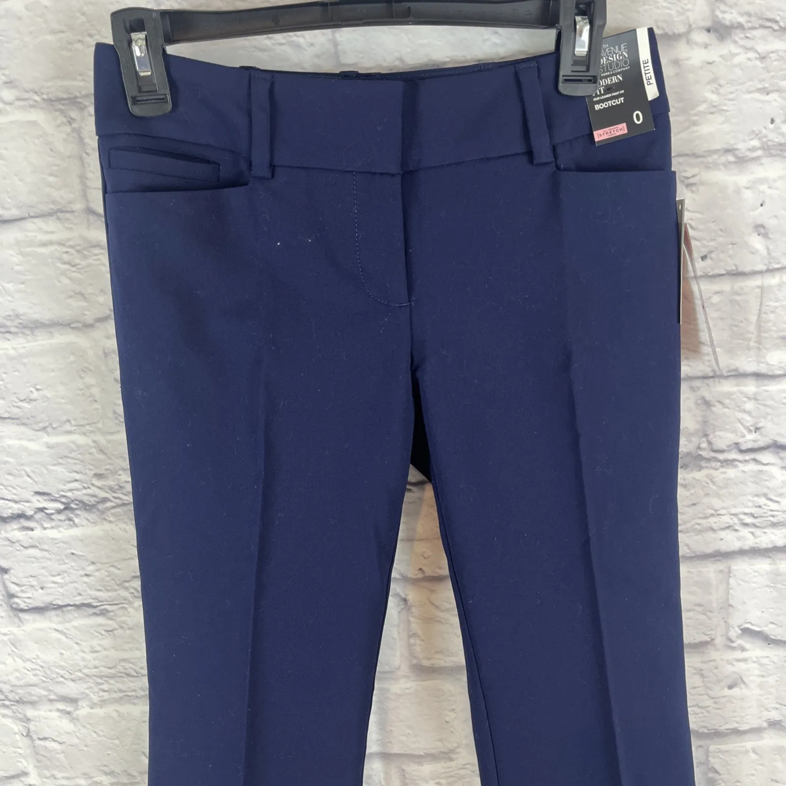 New York & Company NWT Navy Modern Fit Bootcut Dress Preppy Pants Size 0P Blue - Image 2