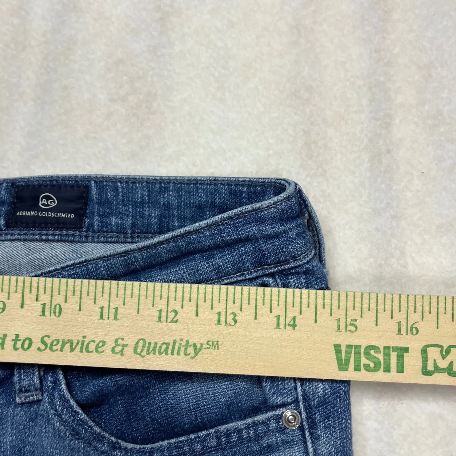 AG Adriano Goldschmied The Stevie Cuff Slim Straight Cuffed Jeans 26‎ Distressed - Image 16