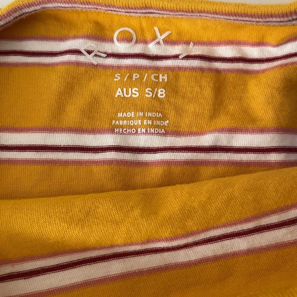 Roxy Salted Feeling Short-Sleeve Striped Retro T-Shirt Women’s Size Small - Image 7