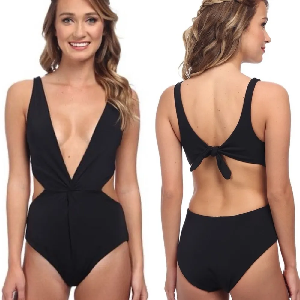 Mara Hoffman Twist Front One-Piece Swimsuit Black Sz XS - Image 5